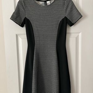 Black and white stylish dress!  Very comfy to wear.